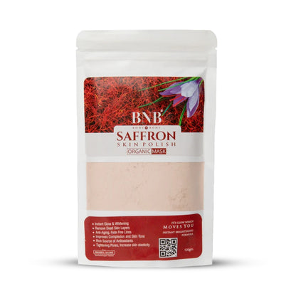 BNB Saffron Skin Polish packaging on a white background