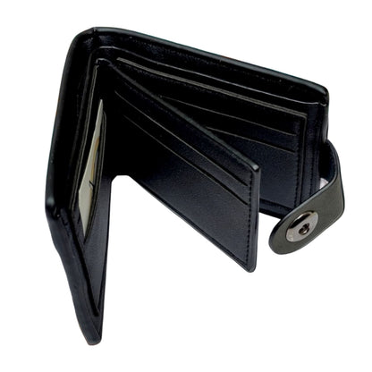 Black leather wallet on a white background