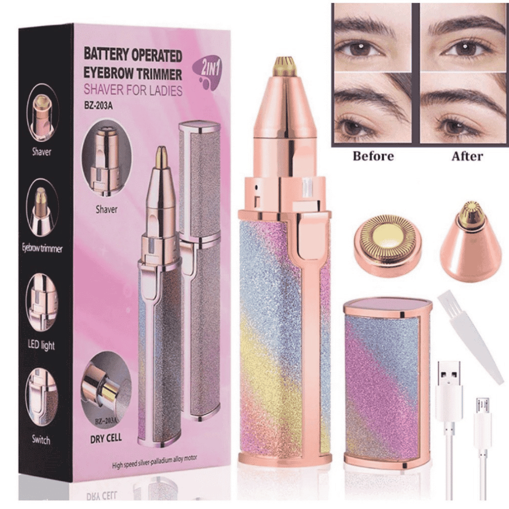 boxpack-flawless-2in1-eyebrow-trimmer showing full packaging