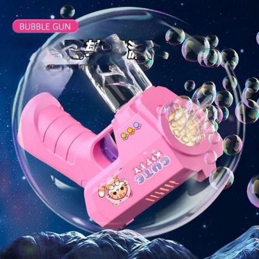 Left front angle of the bubble gun showing full design