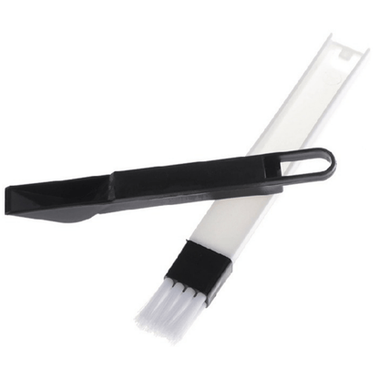 2-in-1 cleaning brush with protective cover attached