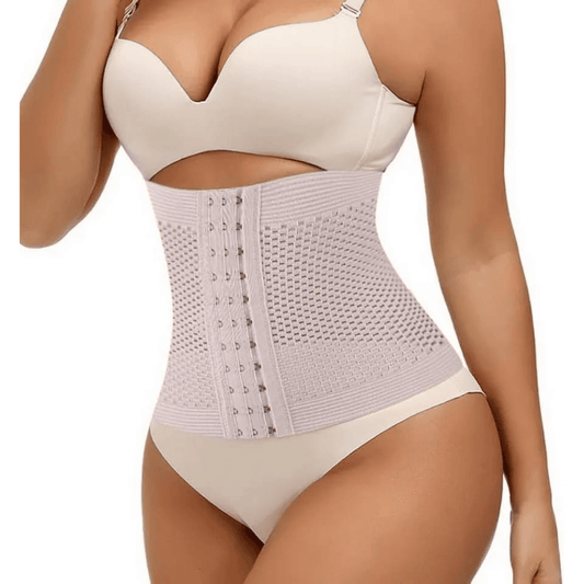 closeup-view-bally-shaper highlighting adjustable strips and fabric texture