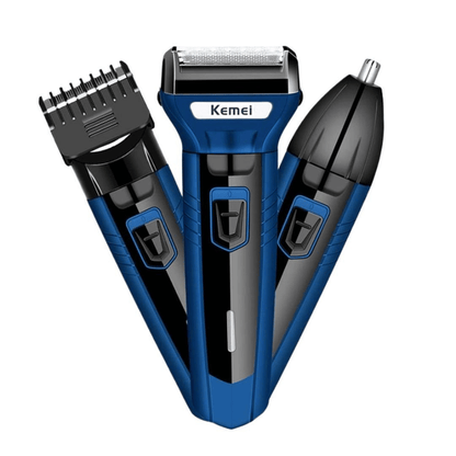 closeup-view-kemei-3in1-electric-hair-removal-mens-shaver blade and head detail