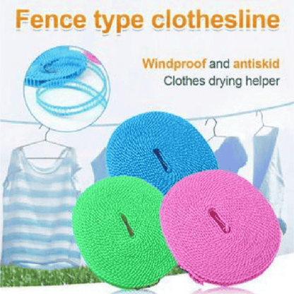 Detailed close-up showing the texture and material of the clothesline