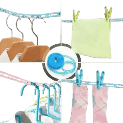 Combined front and side view highlighting the structure of the clothesline