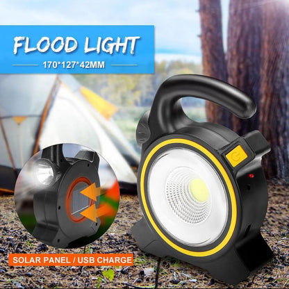 COB Solar & USB Charging Emergency Light JY-819A Front View