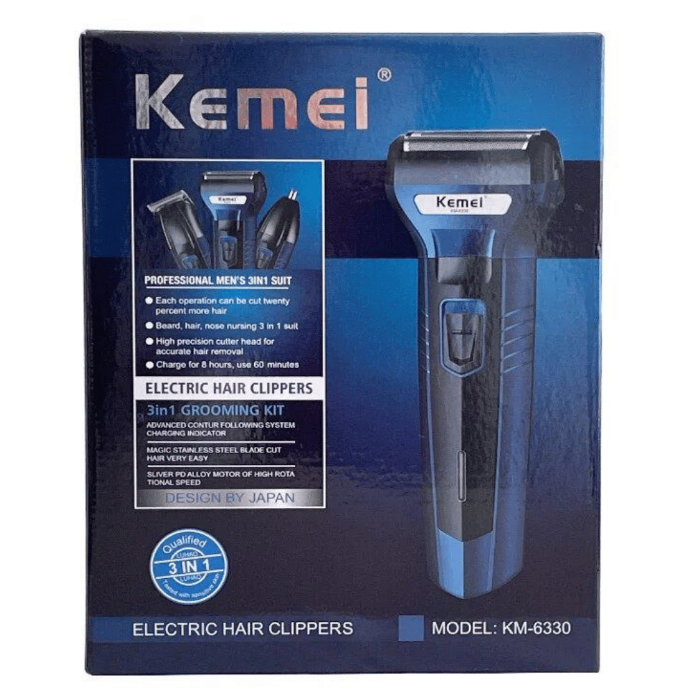 complete-box-kemei-3in1-electric-hair-removal-mens-shaver packaging view