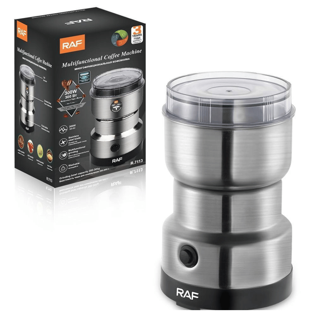 RAF multifunctional coffee machine with packaging on a white background