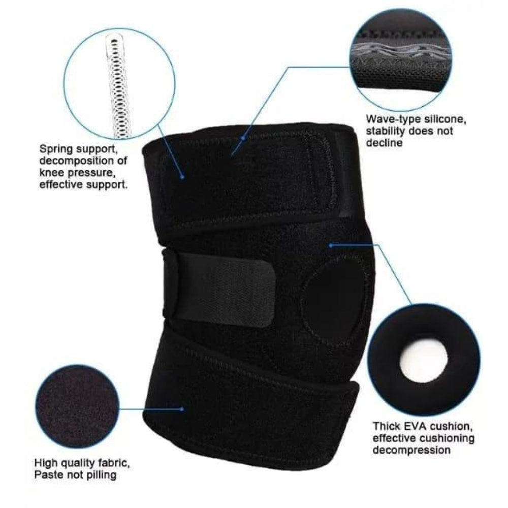 Compression Knee Brace with Adjustable Straps and Side Stays