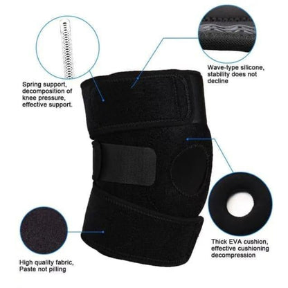 Compression Knee Brace with Adjustable Straps and Side Stays