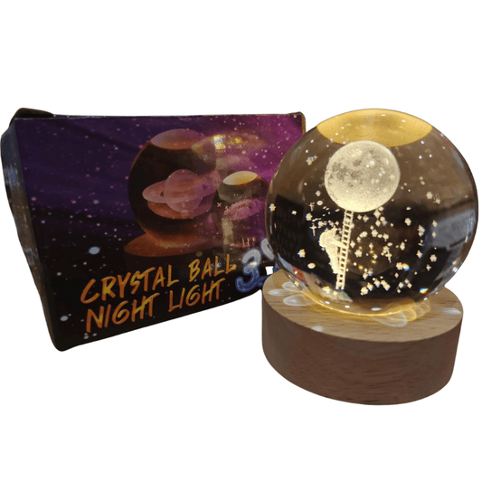 LED night lamp shown inside box pack with USB cable