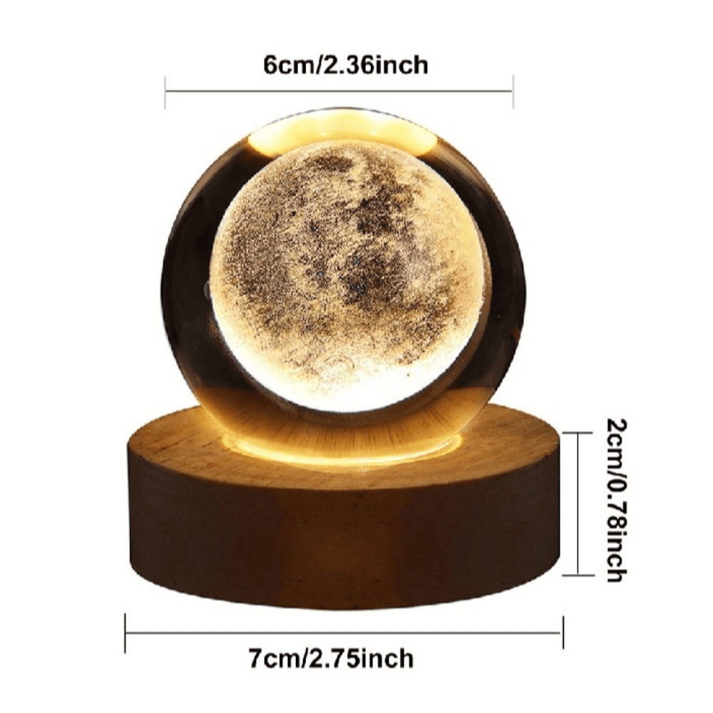 Size and dimensions of lamp with crystal and base