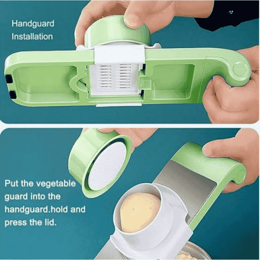 Close-up view of the vegetable cutter highlighting the blade detail