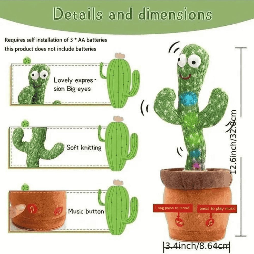 Dimensions of the cactus toy for size reference