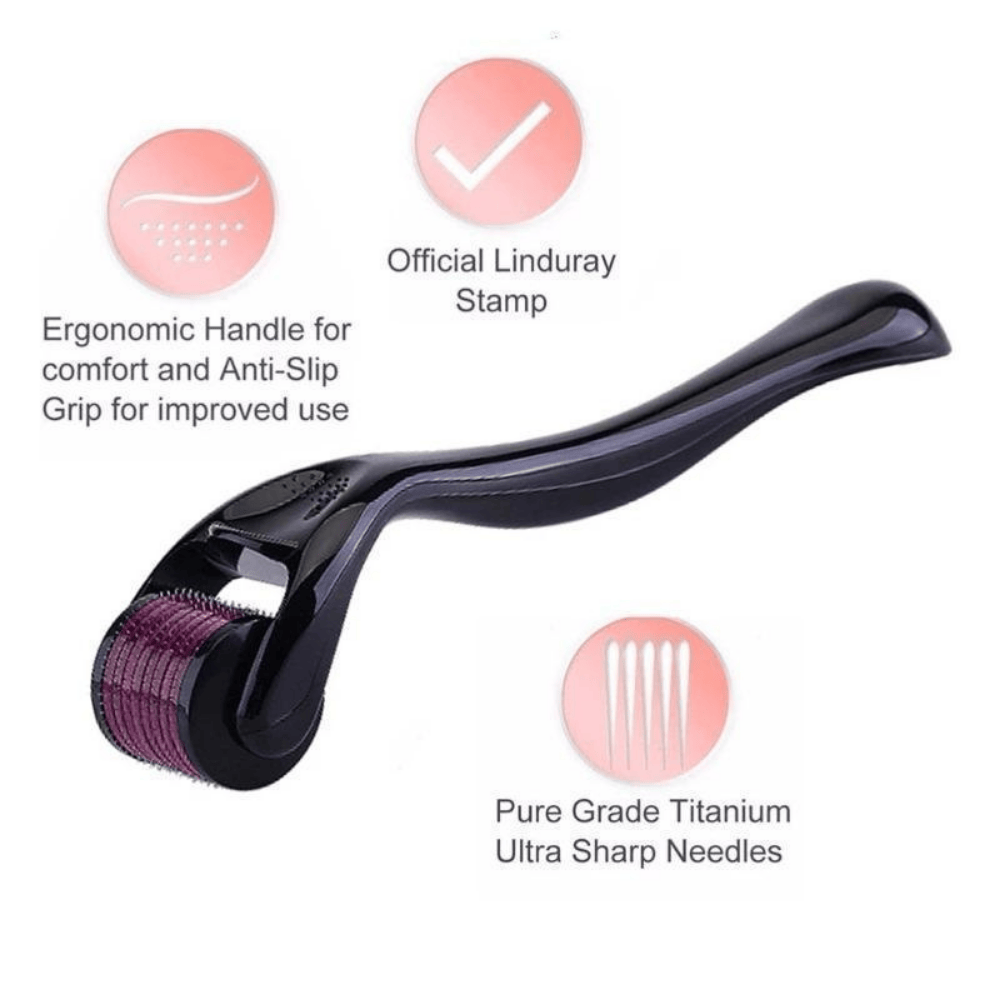 Detailed view highlighting features of the derma roller.