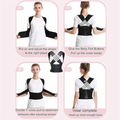 Adjustable Posture Corrector Belt with Spine Support and Shoulder Strap