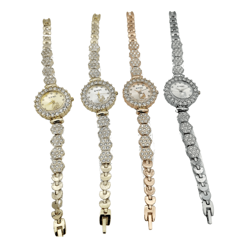 Close-up showcasing all three color variants of the Eyki watch