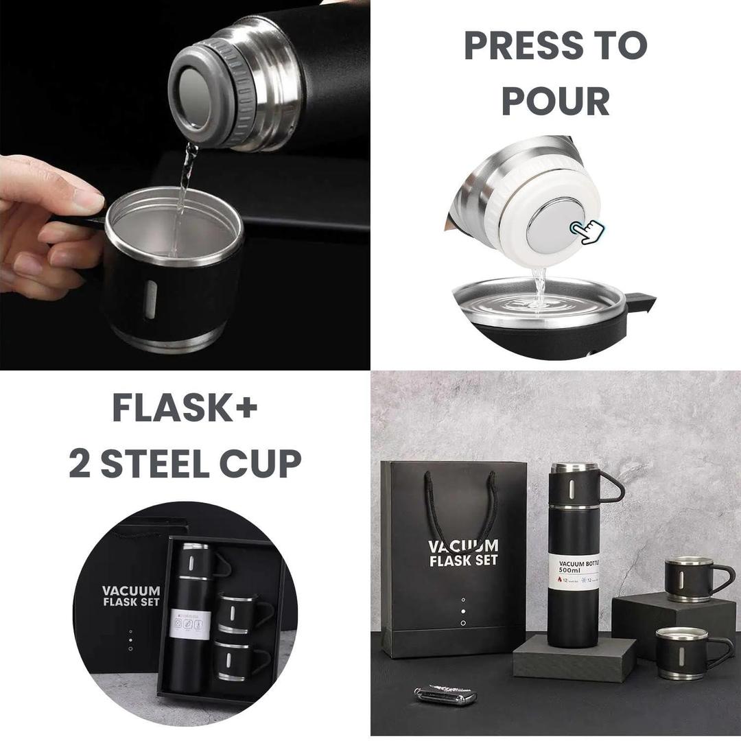 Multiple angles highlighting flask features
