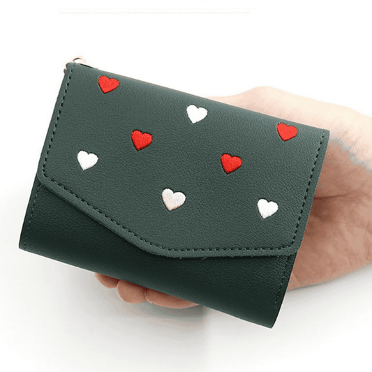 front-picture of Ladies Flower Wallet highlighting design and closure