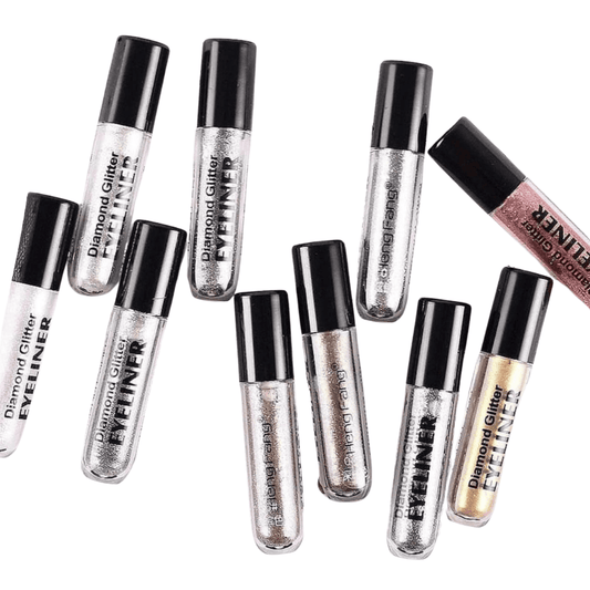 full-view of eyeliner set packaging and liners arranged neatly