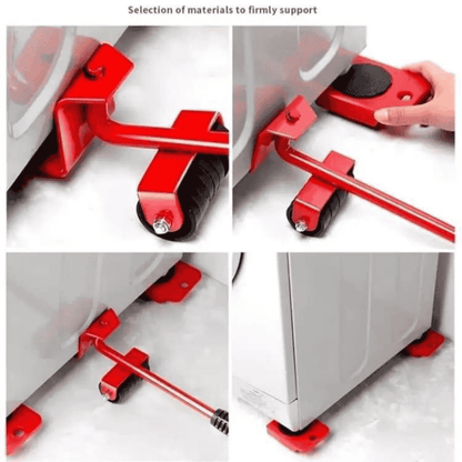 Front view of tools included in the furniture moving set