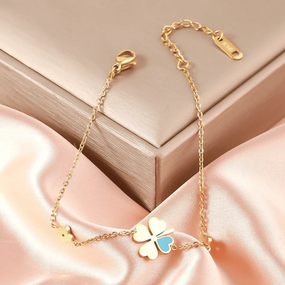 Gold plated bracelet displayed on box corner – elegant design