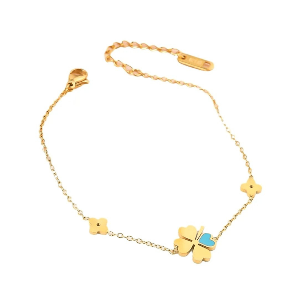 Complete gold plated bracelet view on white background