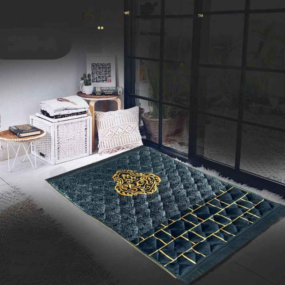 Prayer Mat Gold Series – Super Soft Mink Janamaz with Premium Lace Border