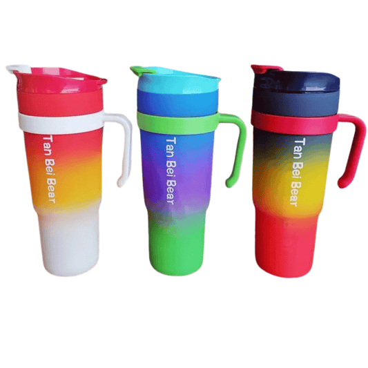 Three-piece gradient water bottle set in assorted colors