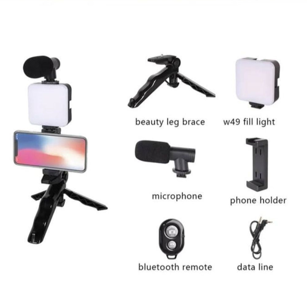 Handy Vlogging Kit with Mic, Light & Wireless Remote – ShopFirst.pk