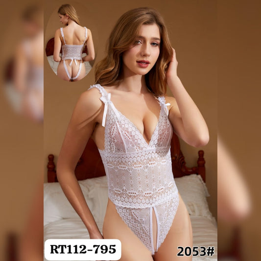 White imported net nightie front and back