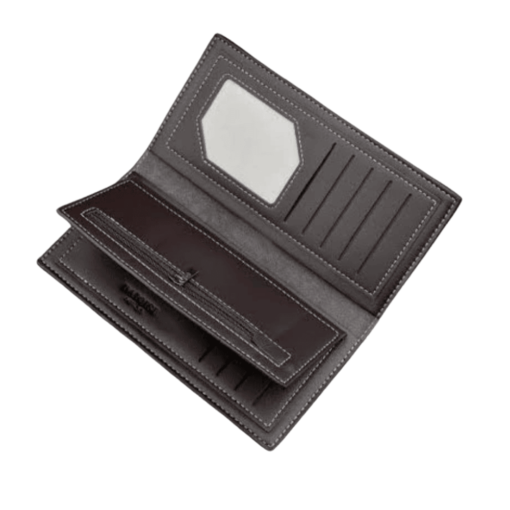 inside-look displaying spacious compartments for cash and cards