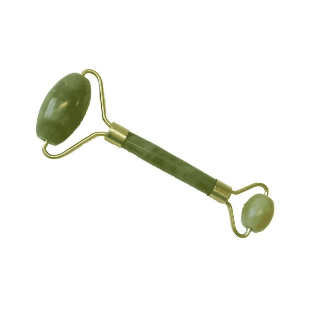 Front view of the jade roller and Gua Sha tools.