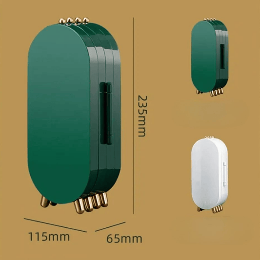Front view of jewelry organizer displaying dimensions