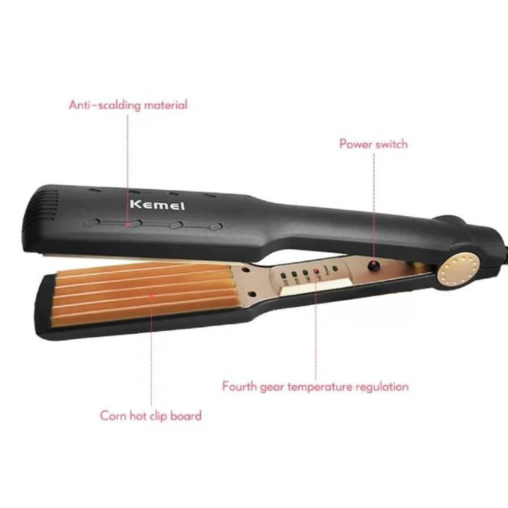 Front view of the Kemei KM-472 Hair Straightener