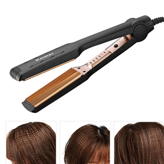 Styled hair result using Kemei KM-472 Hair Straightener