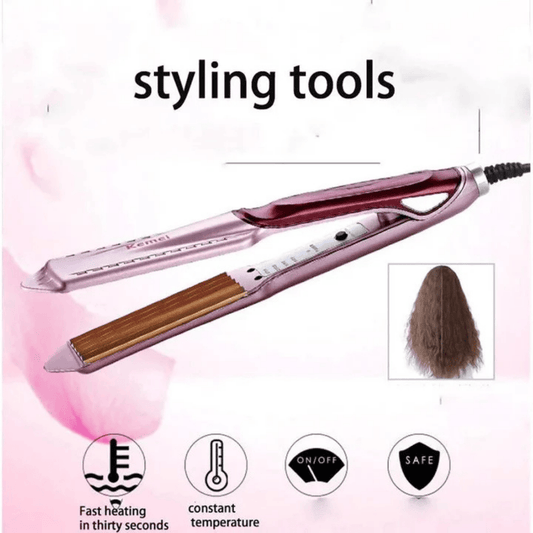 Kemei KM-473 Hair Straightener being used by a model