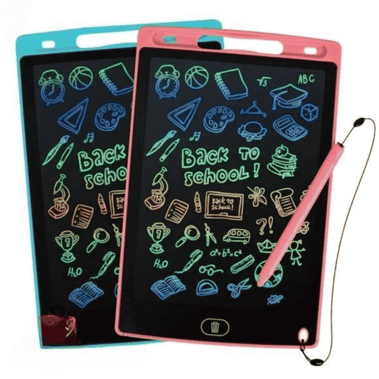 Front view of colorful LCD writing tablet for kids