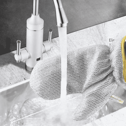 Close-up view of multifunctional kitchen scrub brush