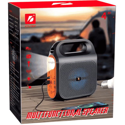 Box packaging of KTS-1837 solar portable speaker with printed features