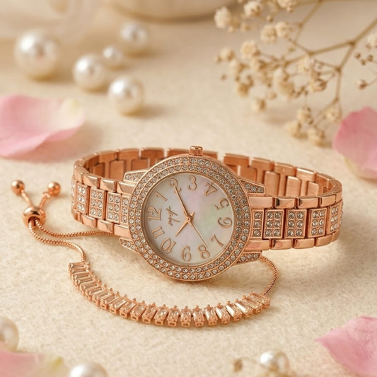 Rose Gold Diamond Style Ladies Watch Price in Pakistan Original Product