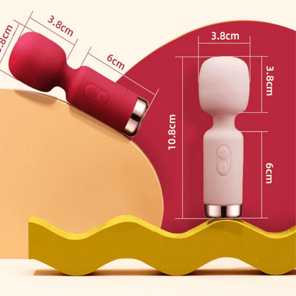Silicon mini massager size comparison with a ruler