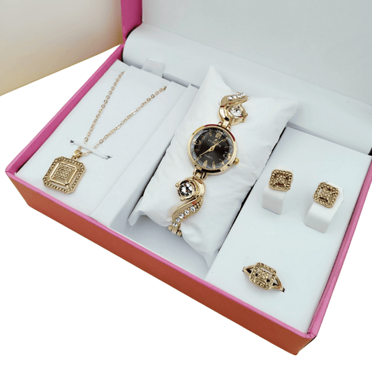 Close-up of the MH Gift Amaze ladies gift set in a gold finish
