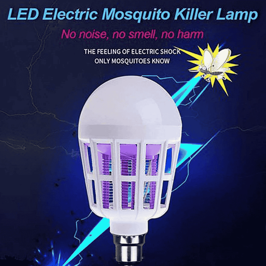 Mosquito killer LED bulb displaying brand name and features