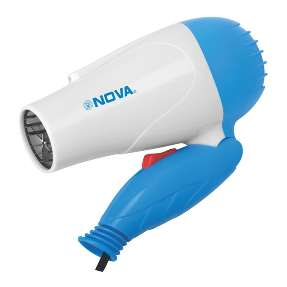 Nova Hair Dryer NV-1290 used for styling hair blue
