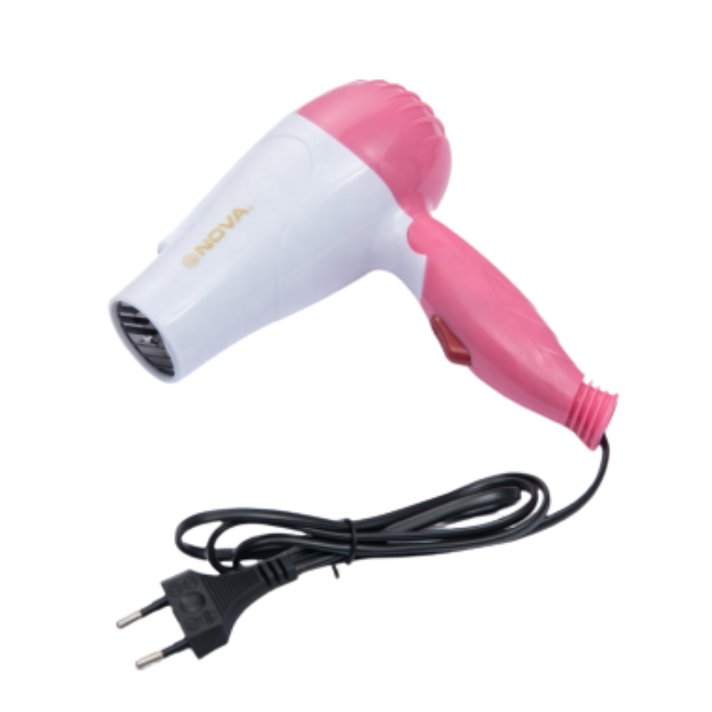 Nova Hair Dryer NV-1290 used for styling hair pink