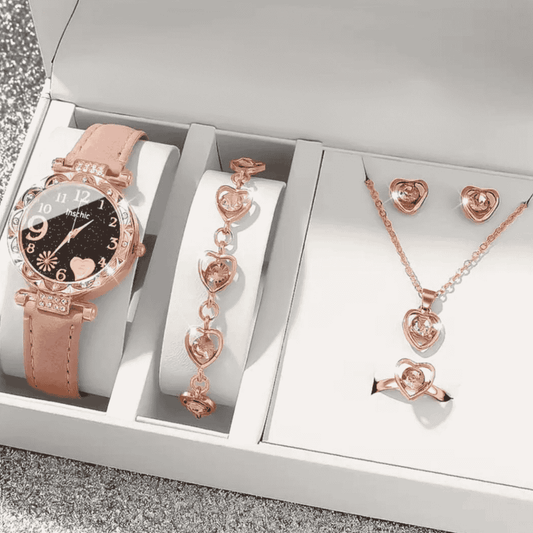 Complete combo set displayed in gift box – pink version