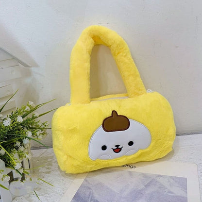 Ladies Plush Anime Character Bag – White Front View | ShopFirst.pk
