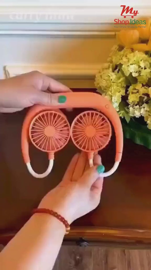Rechargeable Neck Fan – Hands-Free Wearable Cooling Fan with USB Charging, 3-Speed Wind, and Quiet Operation