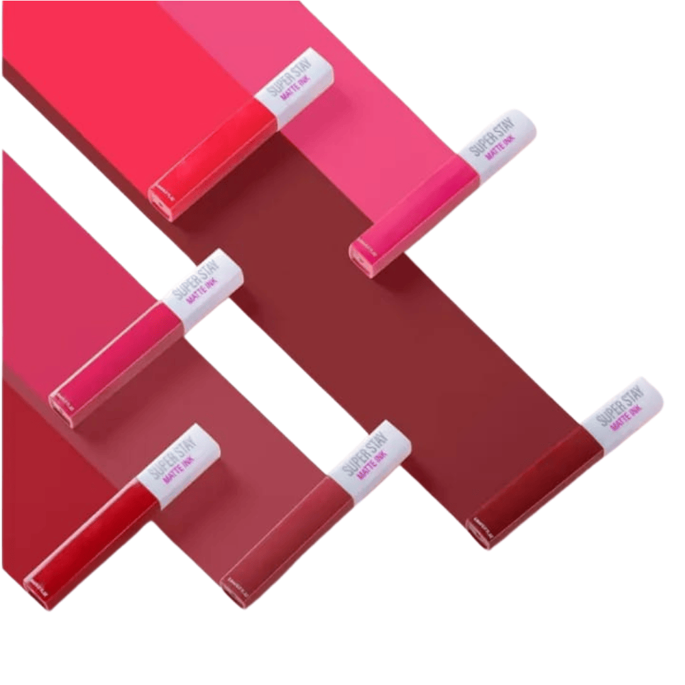 random-color highlighting one selected lip gloss shade from the set